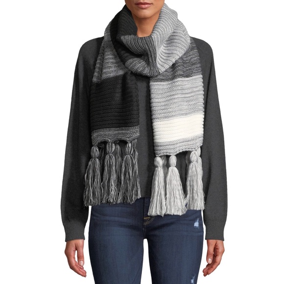 Calvin Klein Accessories - Calvin Klein Marled Color Block Tassel Scarf